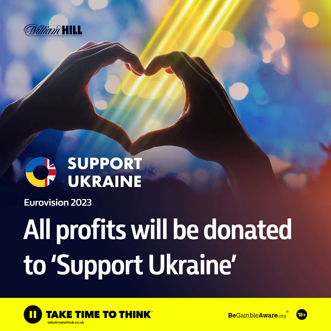 William Hill to donate 100% of Eurovision profits to Support Ukraine