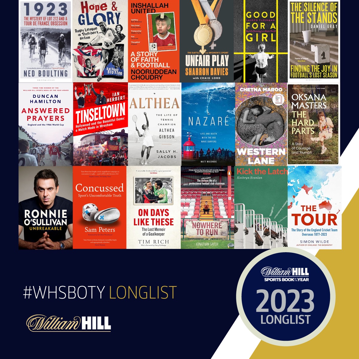 Longlist Revealed For The William Hill Sports Book of the Year 2023 Award